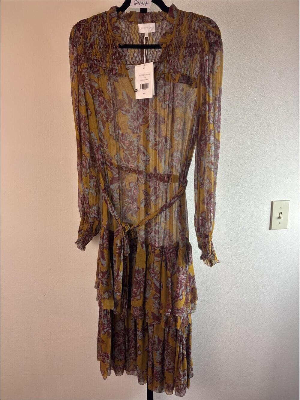 Christy Lynn Isadora Unlined Midi Dress, $695 NWT, Size S #2437